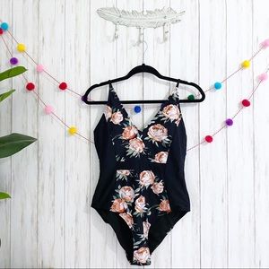 Cupshe Floral One Piece Vneck Swimsuit